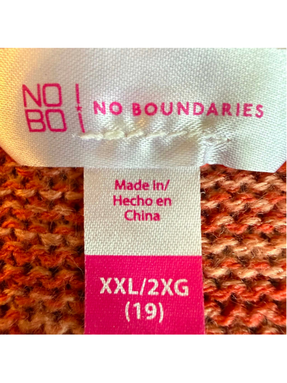 Women's No Boundaries Cardigan Sweater XXL Red White Geometric Print - Picture 6 of 10